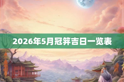 2026年5月冠笄吉日一览表