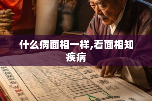 什么病面相一样,看面相知疾病