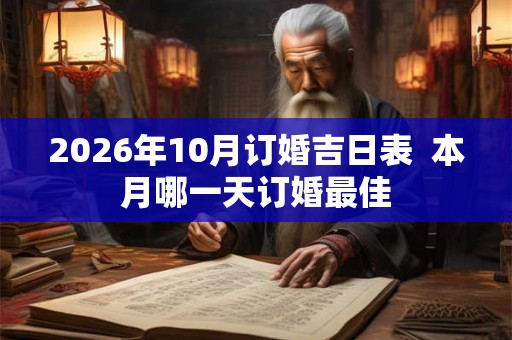 2026年10月订婚吉日表  本月哪一天订婚最佳