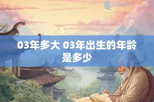 03年多大 03年出生的年龄是多少