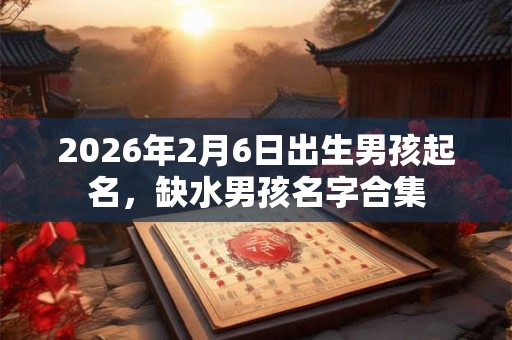 2026年2月6日出生男孩起名，缺水男孩名字合集