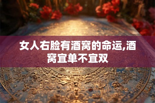 女人右脸有酒窝的命运,酒窝宜单不宜双