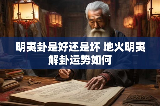 明夷卦是好还是坏 地火明夷解卦运势如何