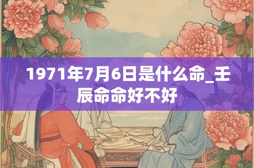 1971年7月6日是什么命_壬辰命命好不好