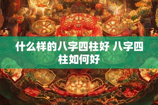 什么样的八字四柱好 八字四柱如何好