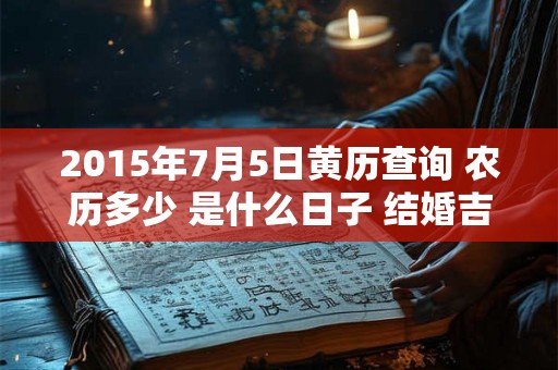 2015年7月5日黄历查询 农历多少 是什么日子 结婚吉时 2015年7月5日黄历查询 农历多少 是什么日子 结婚吉时