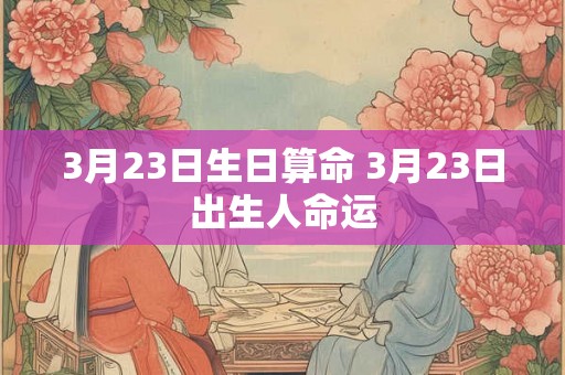3月23日生日算命 3月23日出生人命运