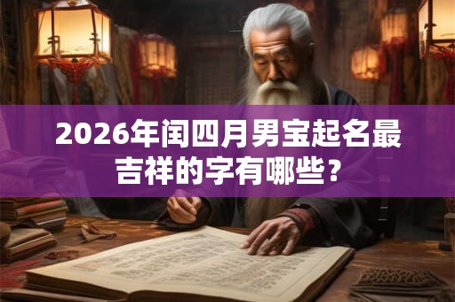 2026年闰四月男宝起名最吉祥的字有哪些？