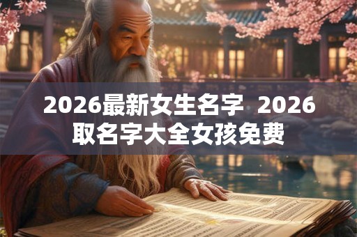 2026最新女生名字  2026取名字大全女孩免费