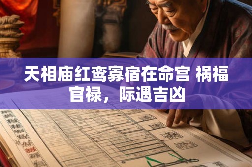 天相庙红鸾寡宿在命宫 祸福官禄，际遇吉凶