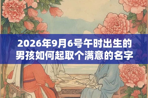 2026年9月6号午时出生的男孩如何起取个满意的名字和五行属性