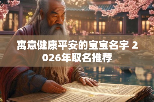 寓意健康平安的宝宝名字 2026年取名推荐