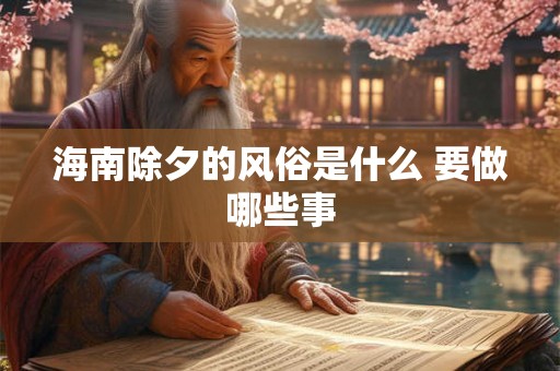 海南除夕的风俗是什么 要做哪些事