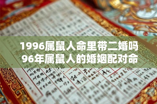 1996属鼠人命里带二婚吗 96年属鼠人的婚姻配对命运