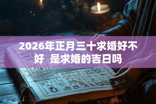2026年正月三十求婚好不好  是求婚的吉日吗