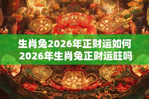 生肖兔2026年正财运如何 2026年生肖兔正财运旺吗