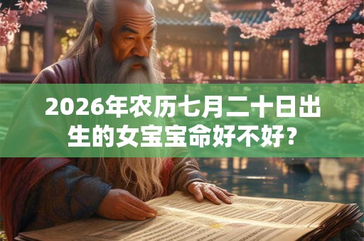 2026年农历七月二十日出生的女宝宝命好不好？