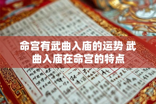 命宫有武曲入庙的运势 武曲入庙在命宫的特点