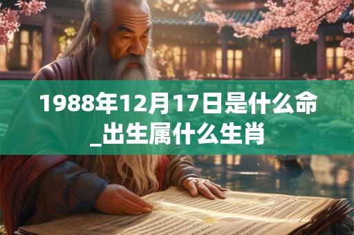 1988年12月17日是什么命_出生属什么生肖