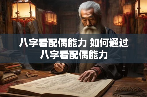 八字看配偶能力 如何通过八字看配偶能力
