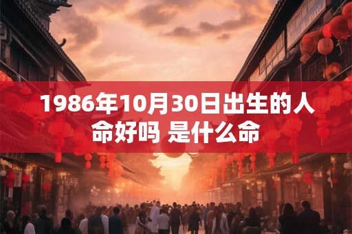 1986年10月30日出生的人命好吗 是什么命