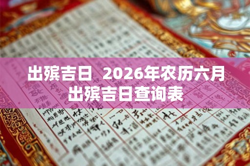 出殡吉日  2026年农历六月出殡吉日查询表