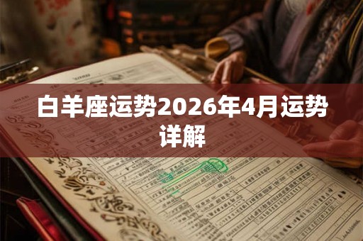 白羊座运势2026年4月运势详解