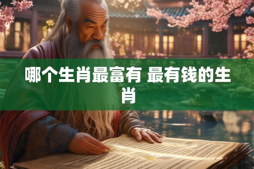 哪个生肖最富有 最有钱的生肖