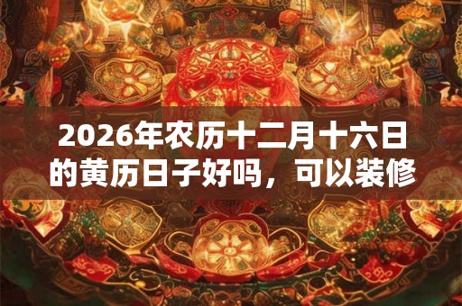 2026年农历十二月十六日的黄历日子好吗,可以装修动土吗? 2026年农历十二月十六日的黄历日子好吗,可以装修动土吗?