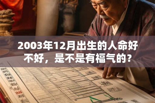 2003年12月出生的人命好不好，是不是有福气的？