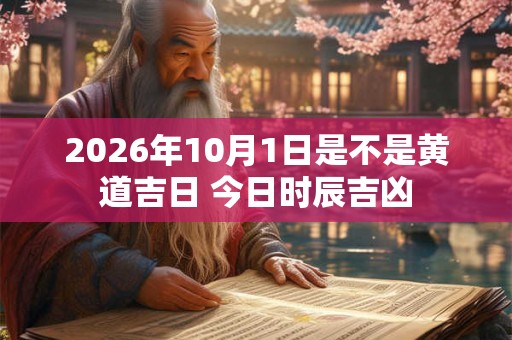 2026年10月1日是不是黄道吉日 今日时辰吉凶