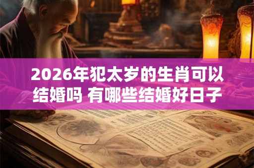 2026年犯太岁的生肖可以结婚吗 有哪些结婚好日子