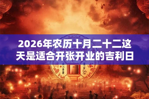 2026年农历十月二十二这天是适合开张开业的吉利日子吗？
