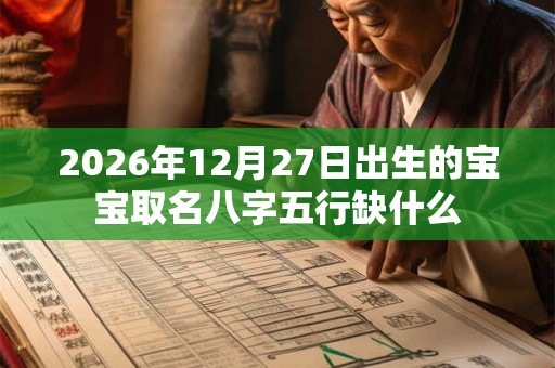 2026年12月27日出生的宝宝取名八字五行缺什么 2026年12月27日出生的宝宝取名八字五行缺什么