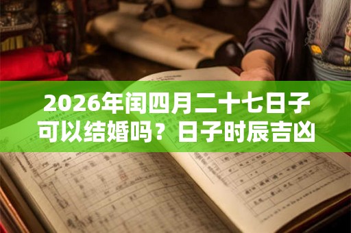 2026年闰四月二十七日子可以结婚吗？日子时辰吉凶？