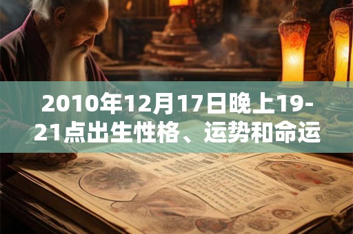 2010年12月17日晚上19-21点出生性格、运势和命运 2010年12月17日晚上19-21点出生性格、运势和命运