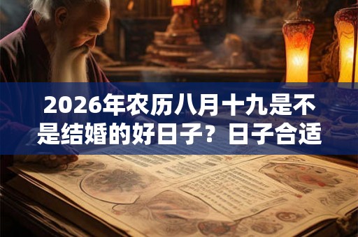 2026年农历八月十九是不是结婚的好日子？日子合适吗？