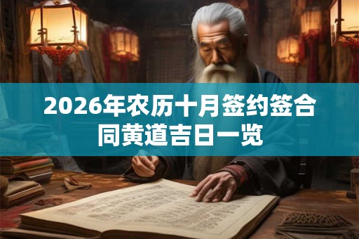 2026年农历十月签约签合同黄道吉日一览