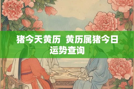 猪今天黄历  黄历属猪今日运势查询