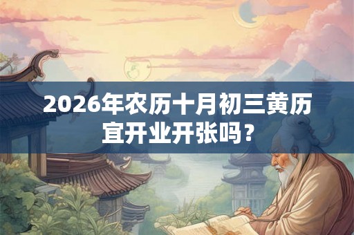 2026年农历十月初三黄历宜开业开张吗？