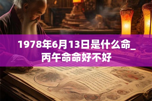 1978年6月13日是什么命_丙午命命好不好