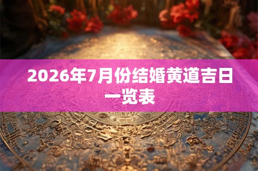 2026年7月份结婚黄道吉日一览表