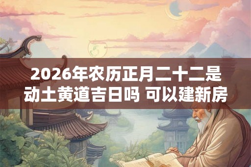 2026年农历正月二十二是动土黄道吉日吗 可以建新房吗