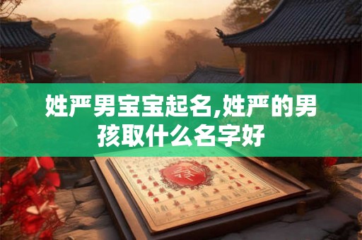 姓严男宝宝起名,姓严的男孩取什么名字好