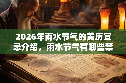 2026年雨水节气的黄历宜忌介绍，雨水节气有哪些禁忌？