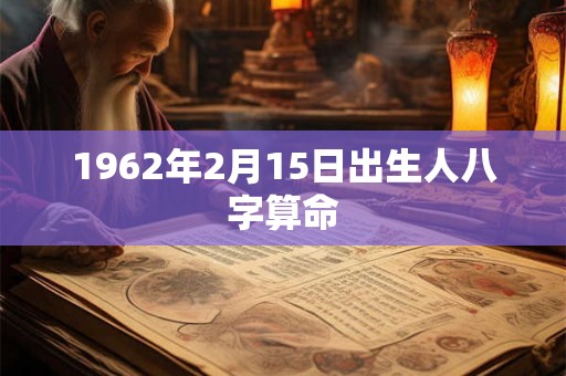 1962年2月15日出生人八字算命