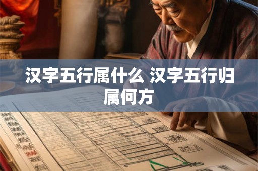 汉字五行属什么 汉字五行归属何方