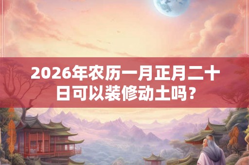 2026年农历一月正月二十日可以装修动土吗？