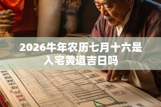 2026牛年农历七月十六是入宅黄道吉日吗
