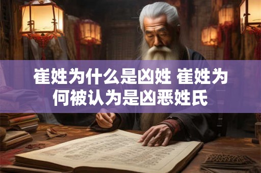 崔姓为什么是凶姓 崔姓为何被认为是凶恶姓氏 崔姓为什么是凶姓 崔姓为何被认为是凶恶姓氏